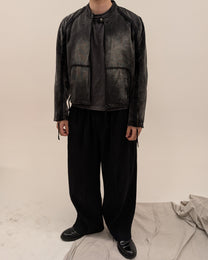Troubled Waters Distressed Motorcycle Jacket