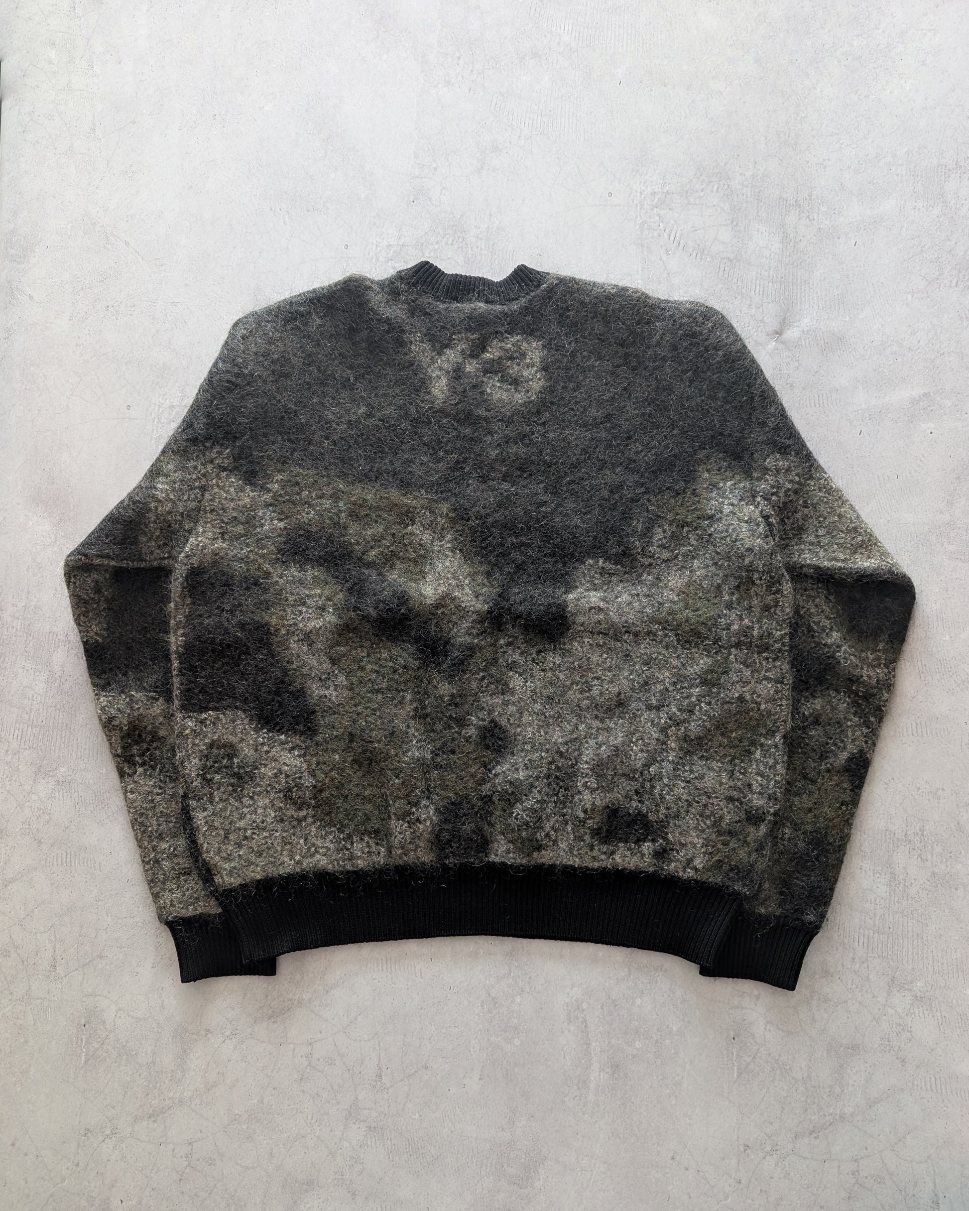 Adidas Y-3 CH1 Camouflage Mohair Blend Knit Sweater