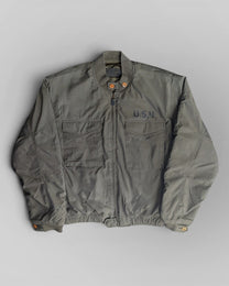 Vintage 90s USN WEP Padded Flight Jacket Olive XL