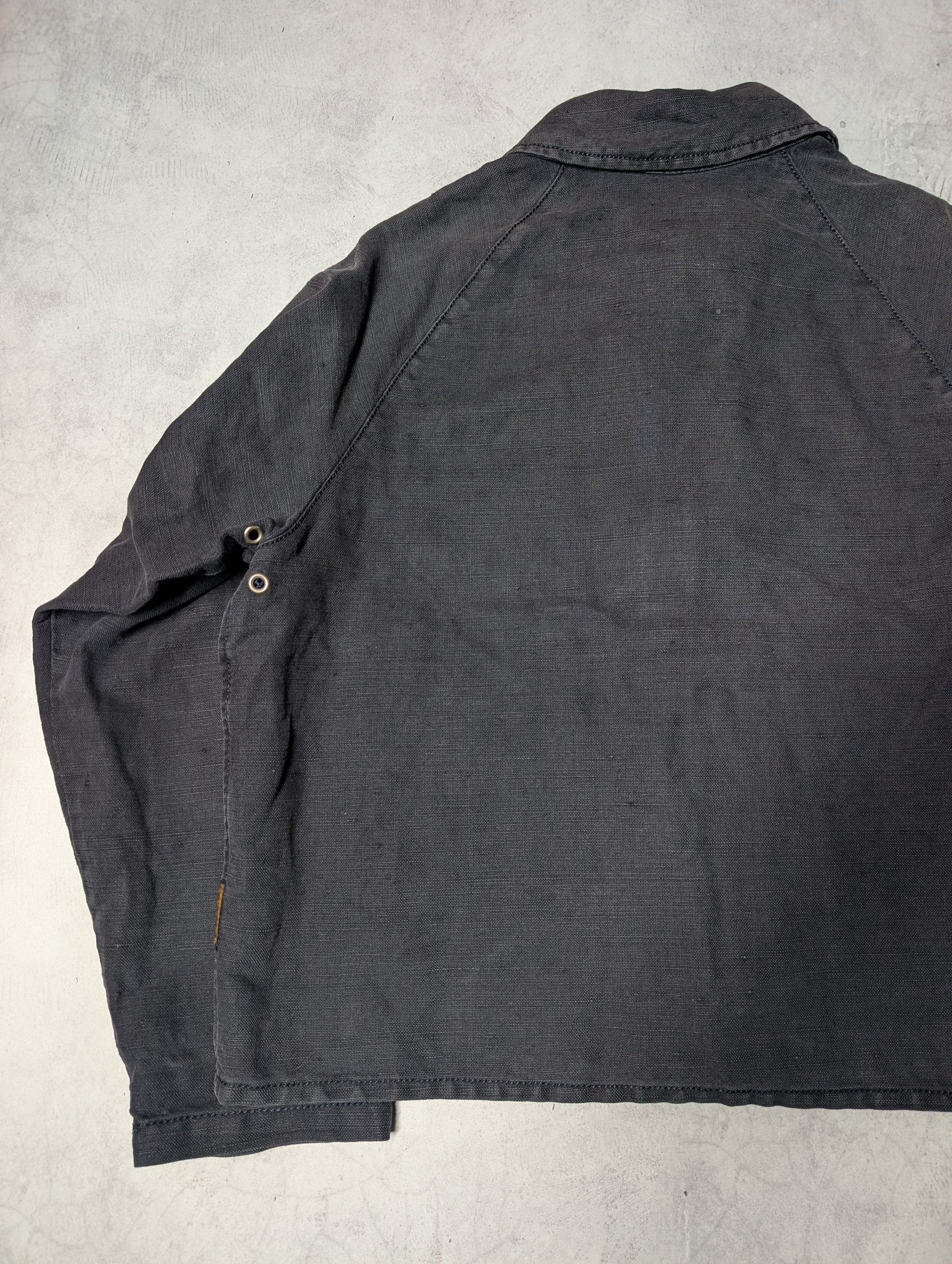 90's Armani Jeans Stone Washed Linen Blouson Jacket