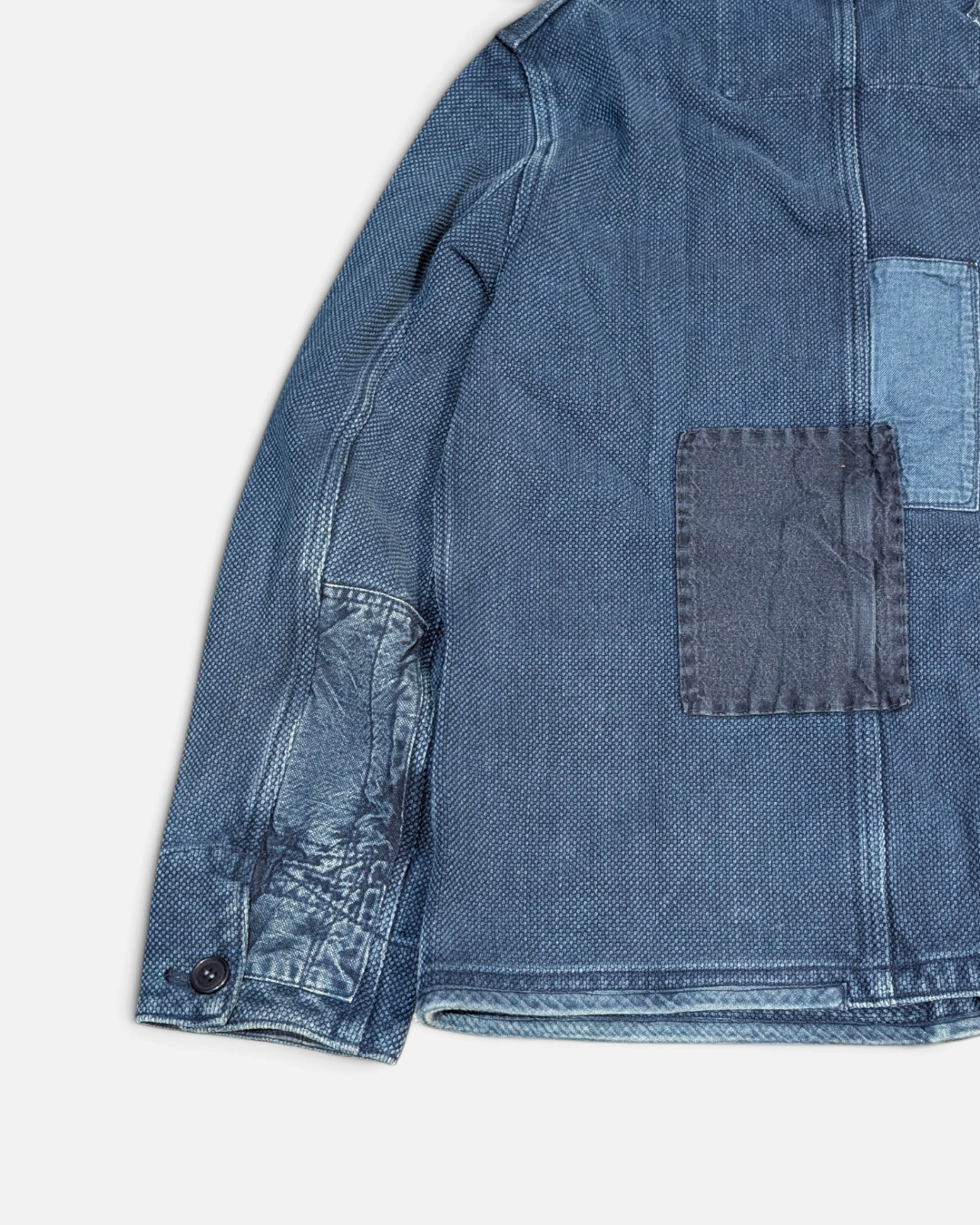Blue Blue Japan Pure Indigo Sashiko Boro Patchwork Chore Jacket