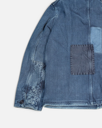 Blue Blue Japan Pure Indigo Sashiko Boro Patchwork Chore Jacket