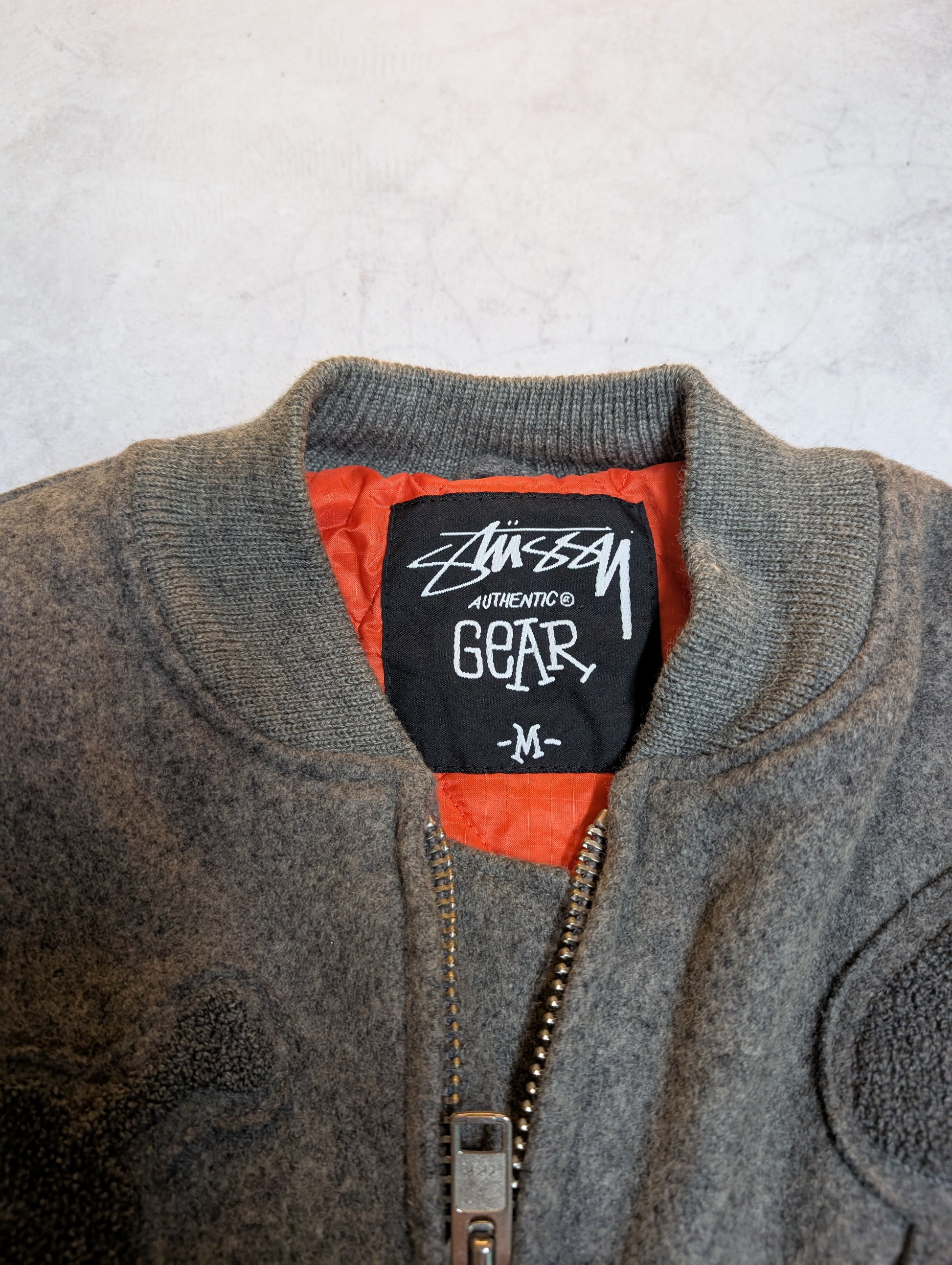 Stussy Wool Chenille Patch Bomber Jacket 90's