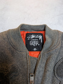Stussy Wool Chenille Patch Bomber Jacket 90's