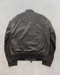 Armani Jeans Brown Lambskin Patchwork Bomber Jacket