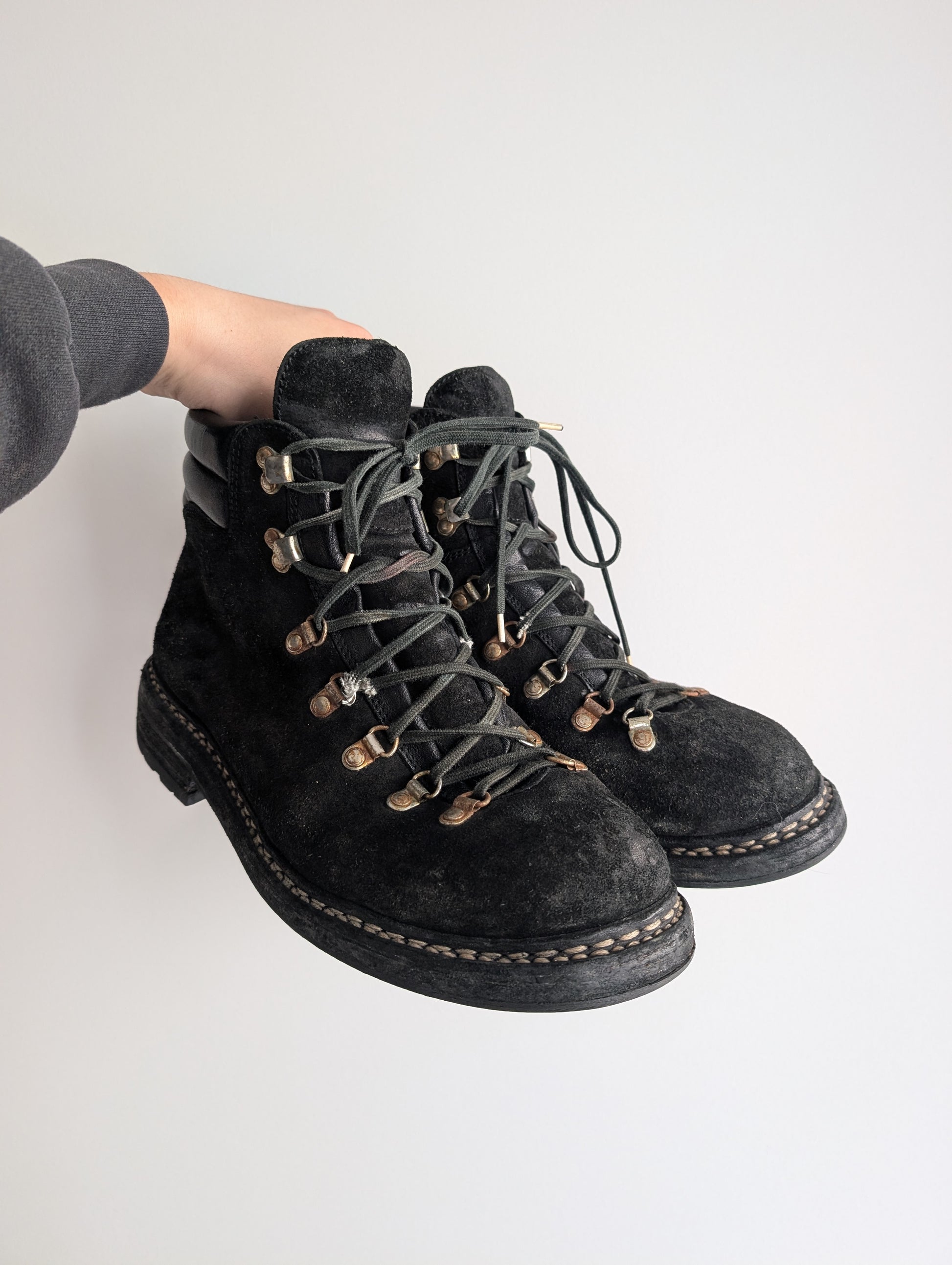 Guidi 19 Black Reverse Leather Hiking Boots