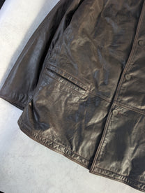 Armani Jeans Grained Leather Coat 1990's