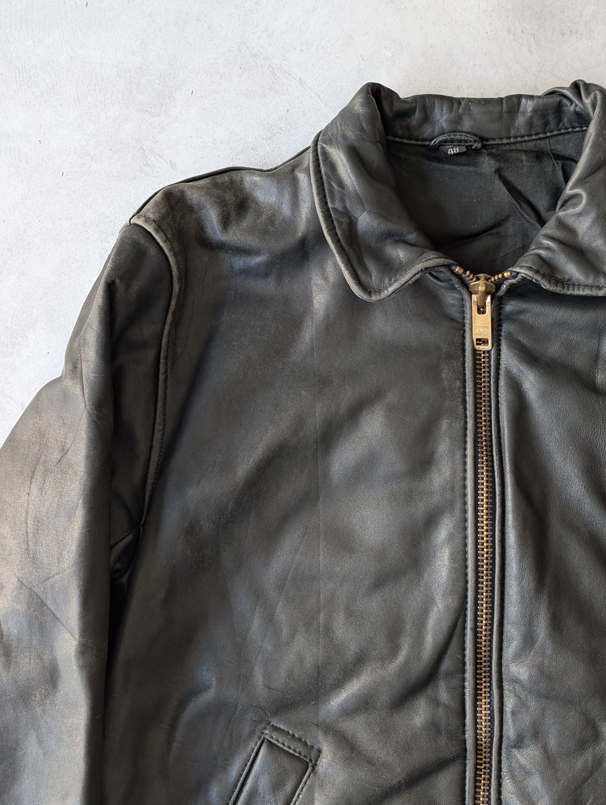 Vintage 1980s French Air Force Leather Pilot Jacket