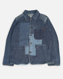 Blue Blue Japan Pure Indigo Sashiko Boro Patchwork Chore Jacket
