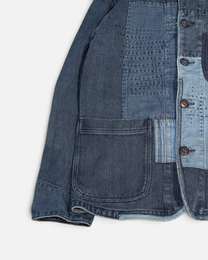 Blue Blue Japan Pure Indigo Sashiko Boro Patchwork Chore Jacket