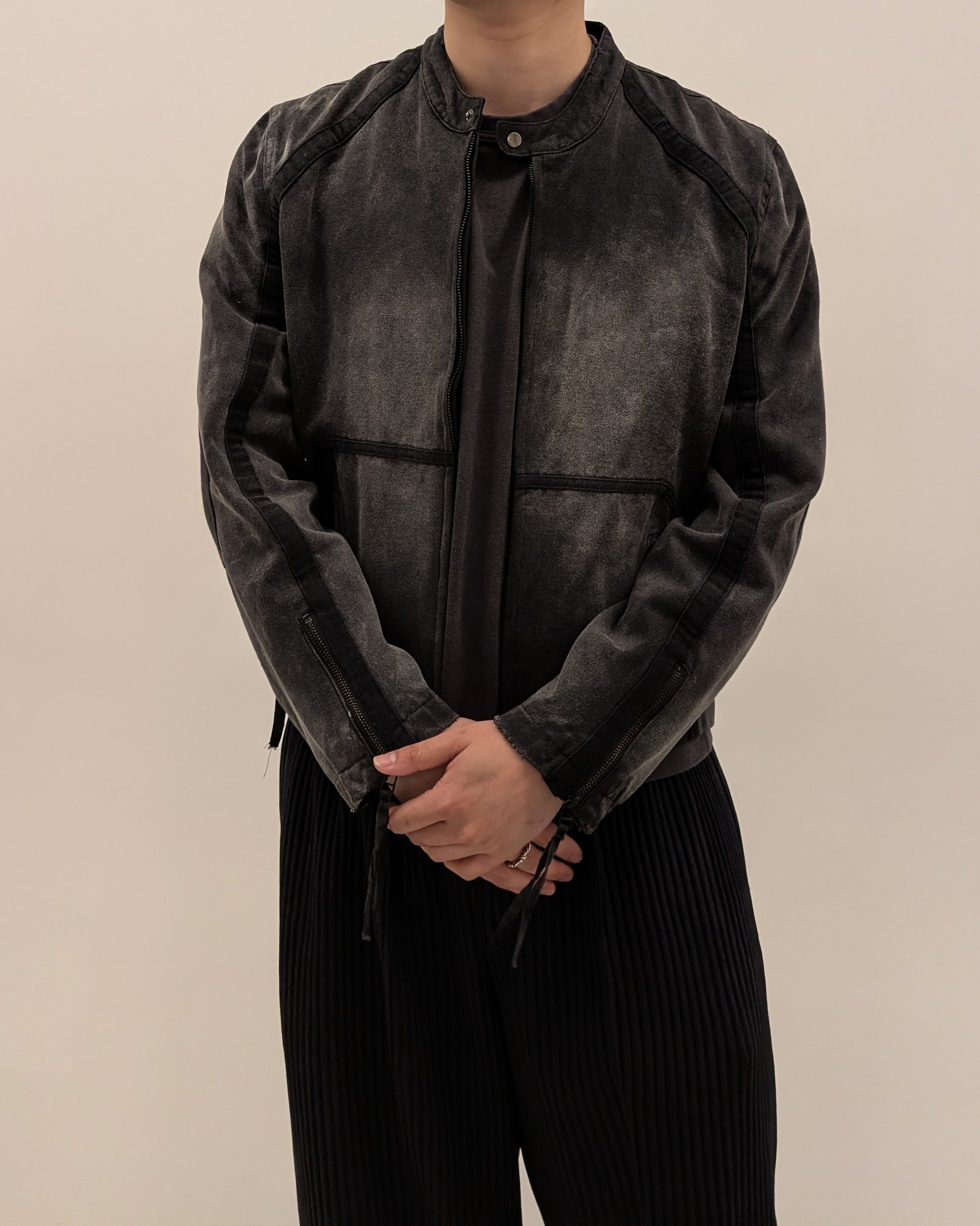 Troubled Waters Distressed Motorcycle Jacket