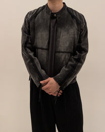 Troubled Waters Distressed Motorcycle Jacket