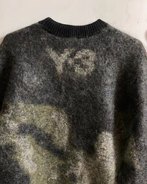 Adidas Y-3 CH1 Camouflage Mohair Blend Knit Sweater