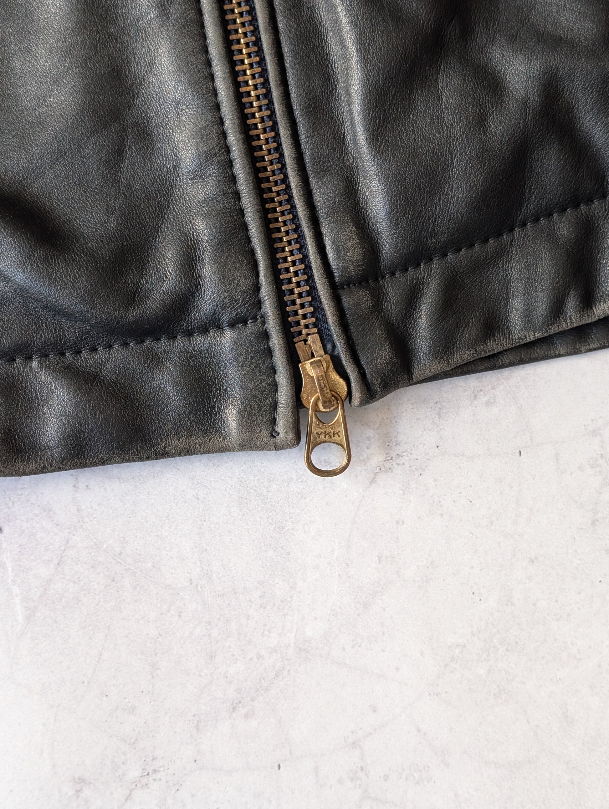 Vintage 1980s French Air Force Leather Pilot Jacket