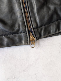Vintage 1980s French Air Force Leather Pilot Jacket