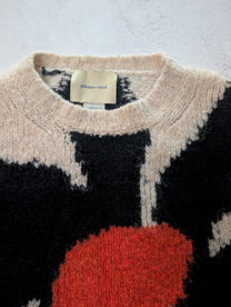 Paloma Wool Black &amp; Cream Floral Jacquard Knit Sweater