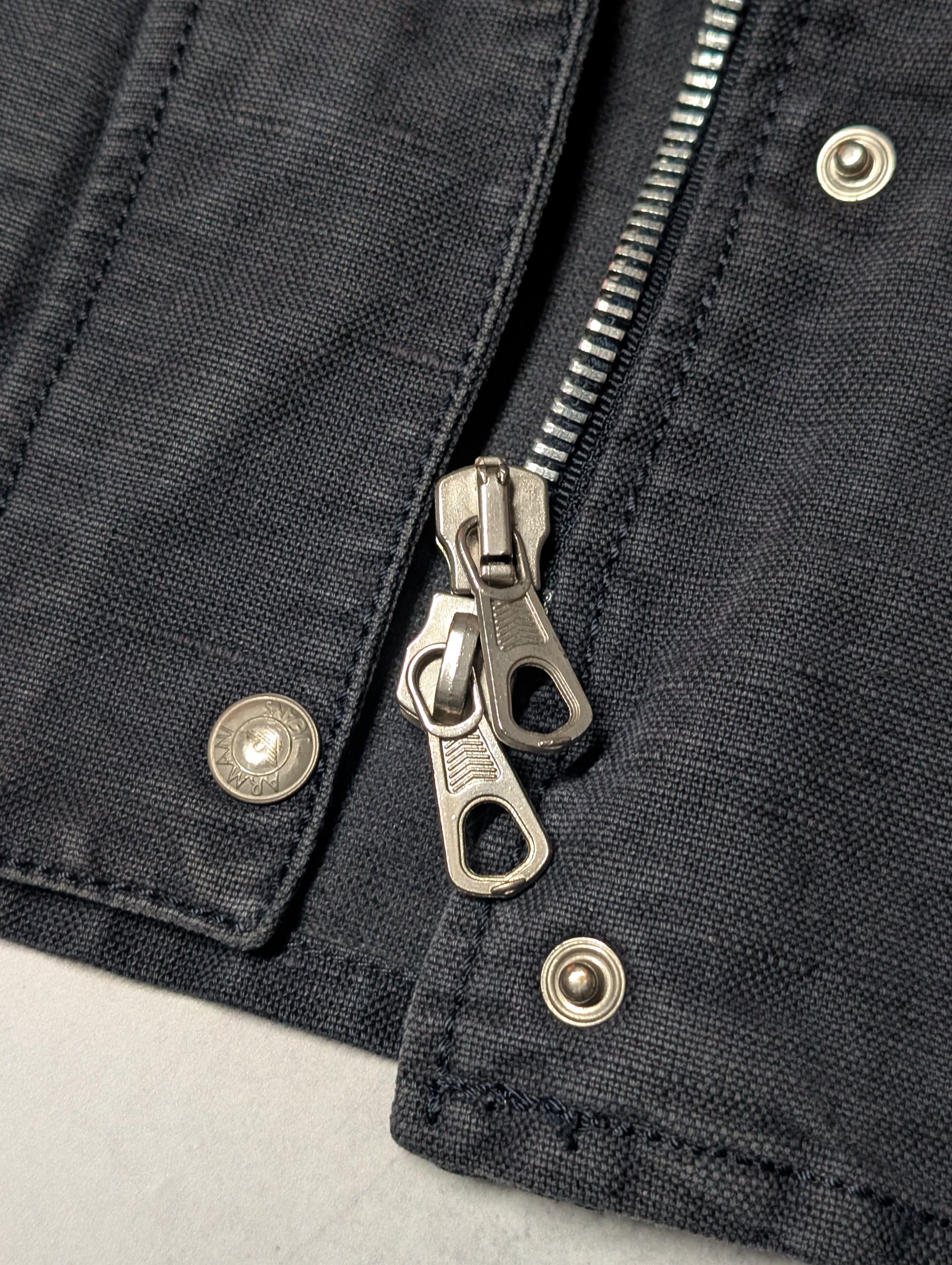 90's Armani Jeans Stone Washed Linen Blouson Jacket