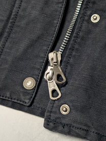 90's Armani Jeans Stone Washed Linen Blouson Jacket