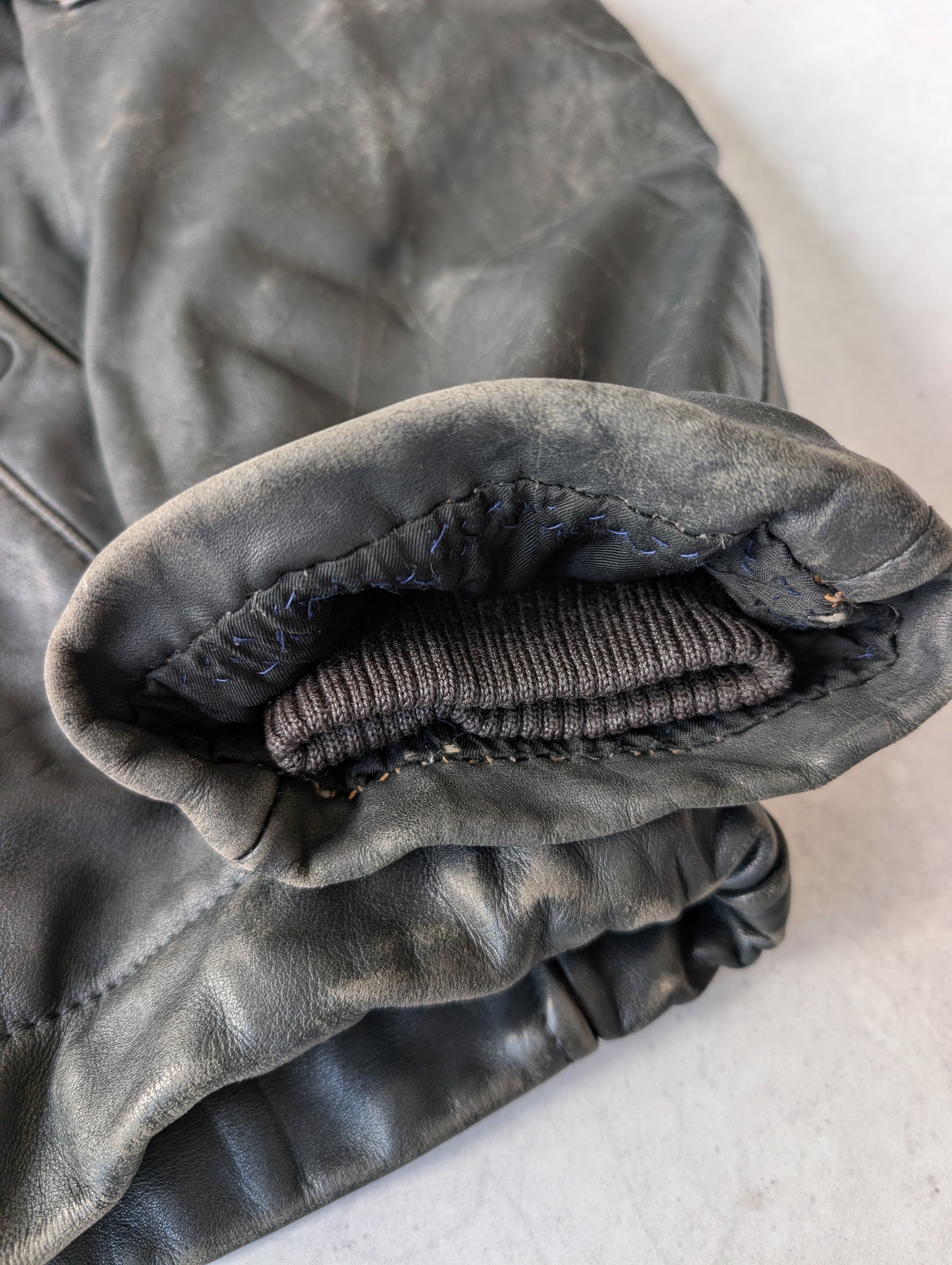 Vintage 1980s French Air Force Leather Pilot Jacket