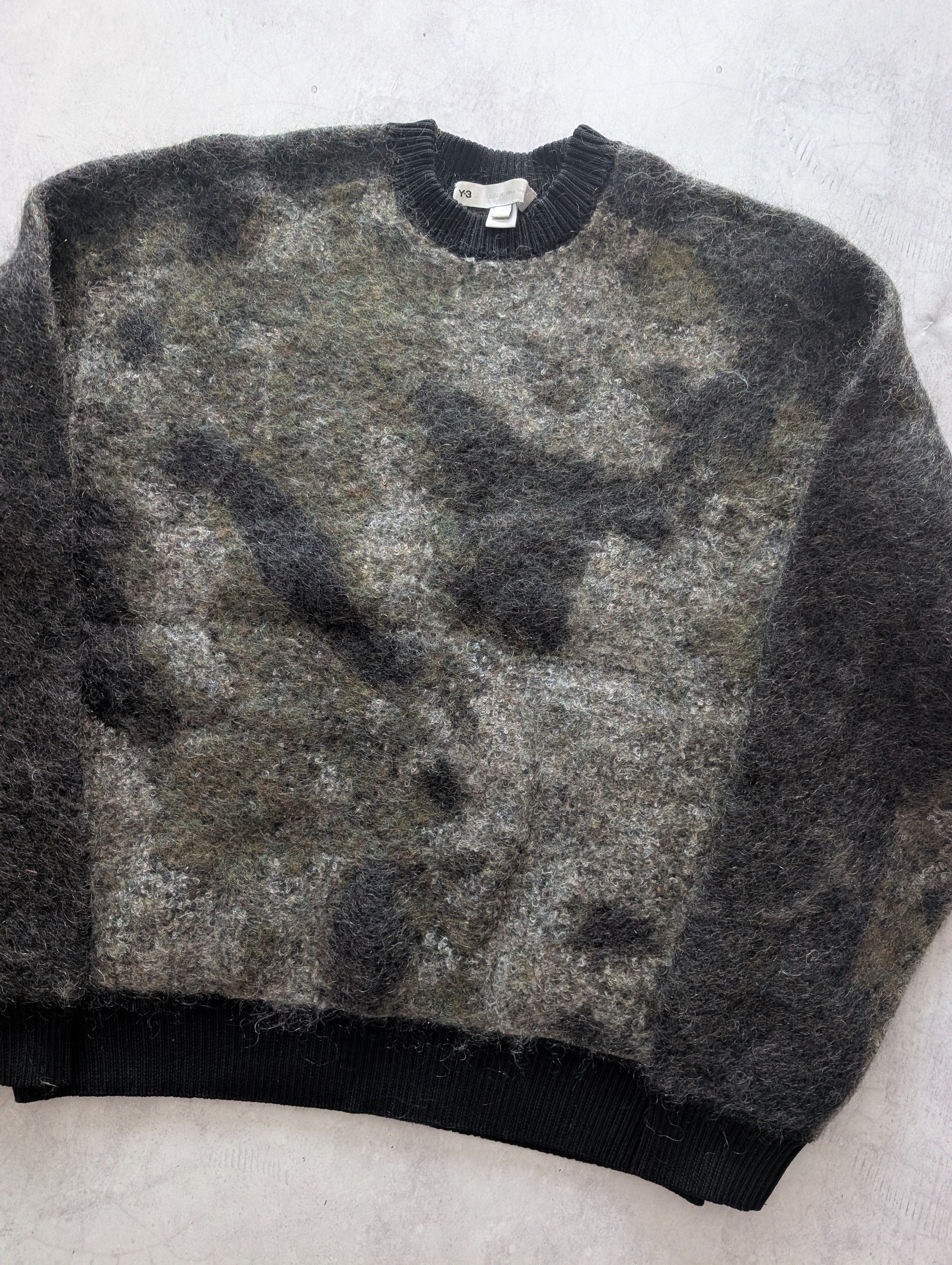 Adidas Y-3 CH1 Camouflage Mohair Blend Knit Sweater