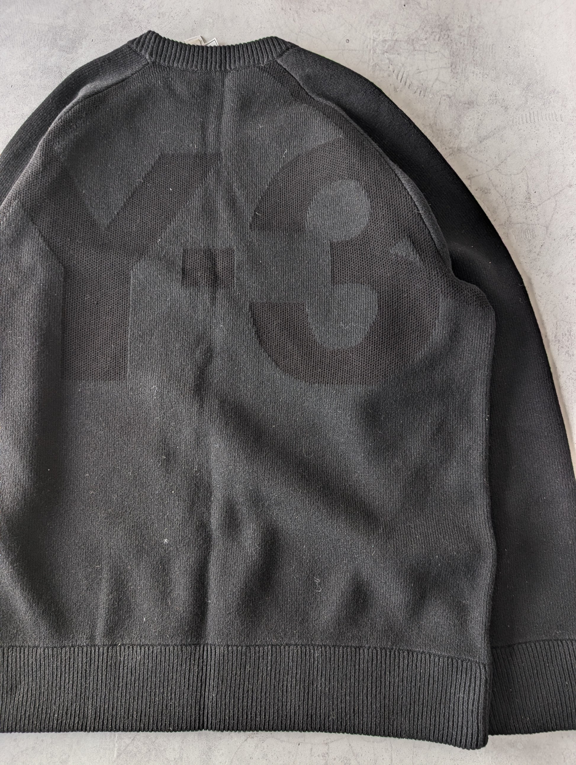 Adidas Y-3 Distressed Knit Wool Big Logo Sweater