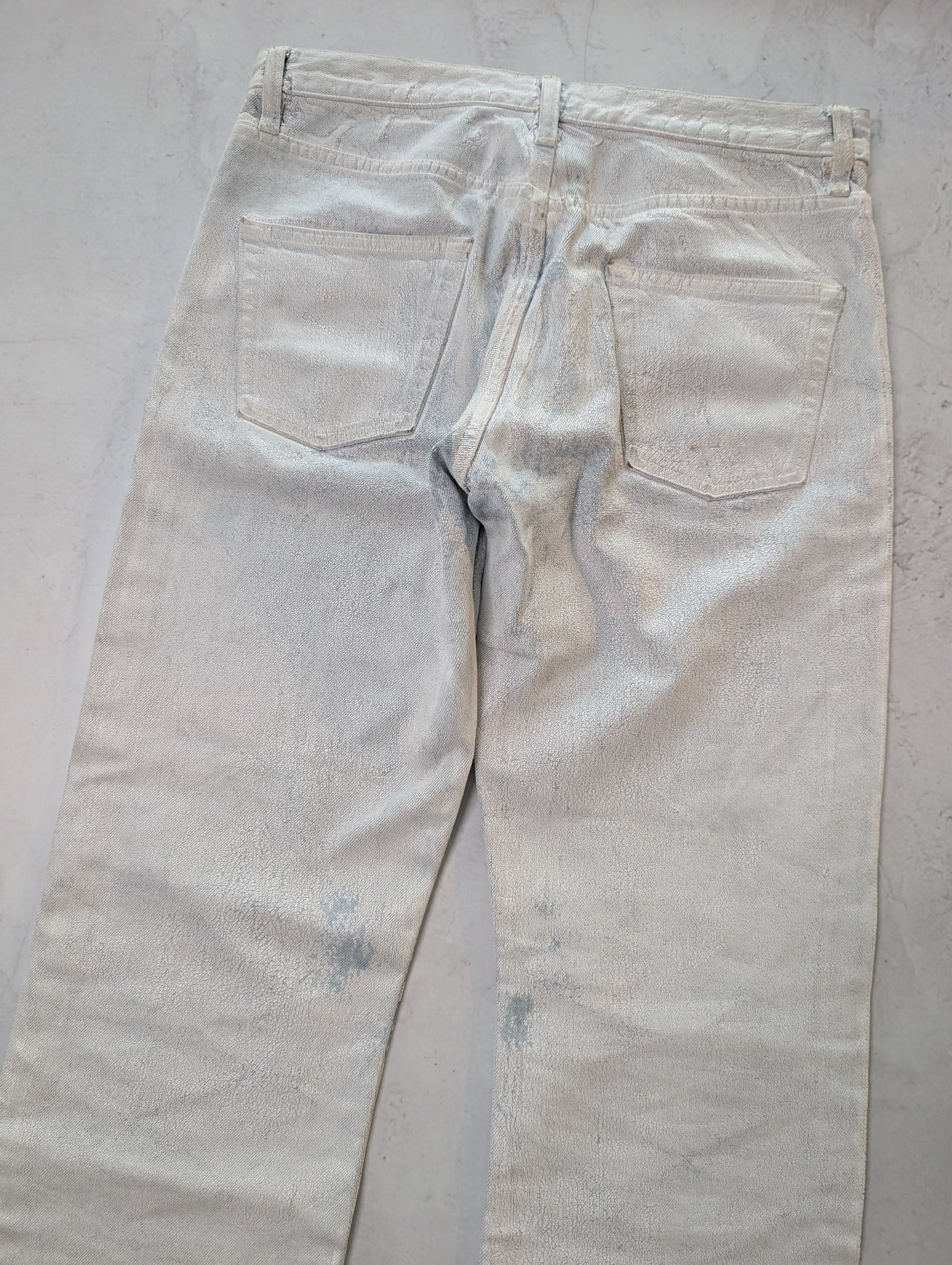 Maison Margiela Bianchetto Hand-Painted Denim Trousers