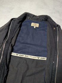 90's Armani Jeans Stone Washed Linen Blouson Jacket