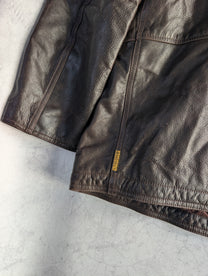 Armani Jeans Grained Leather Coat 1990's