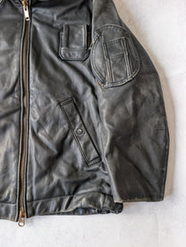 Vintage 1980s French Air Force Leather Pilot Jacket