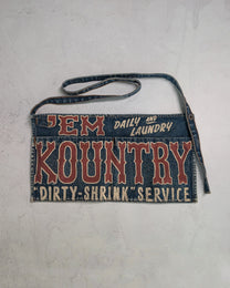 Kapital Kountry 'Em Daily &amp; Laundry' Printed Denim Utility Apron Bag