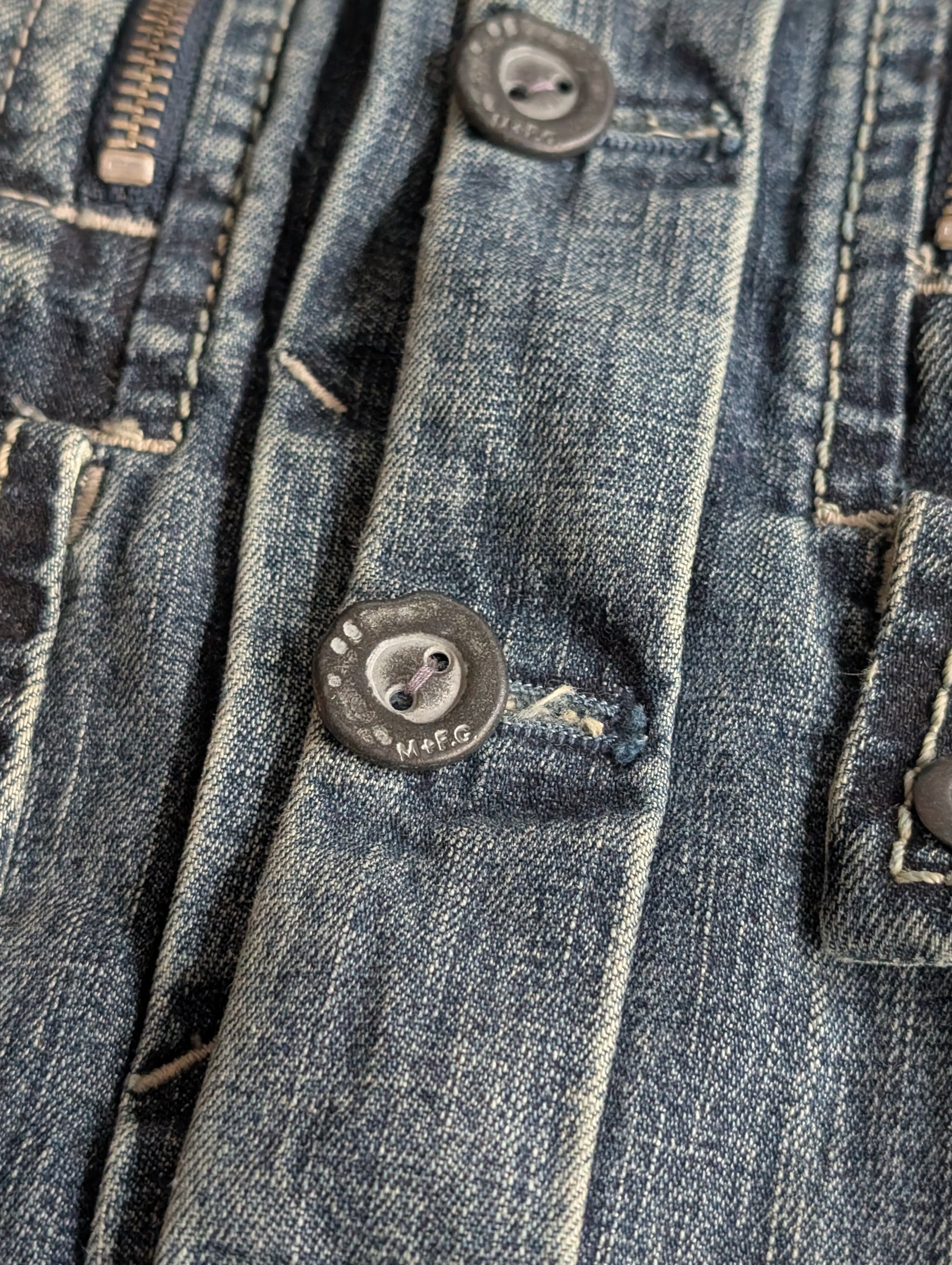 Marithé François Girbaud Washed Denim Trucker Jacket