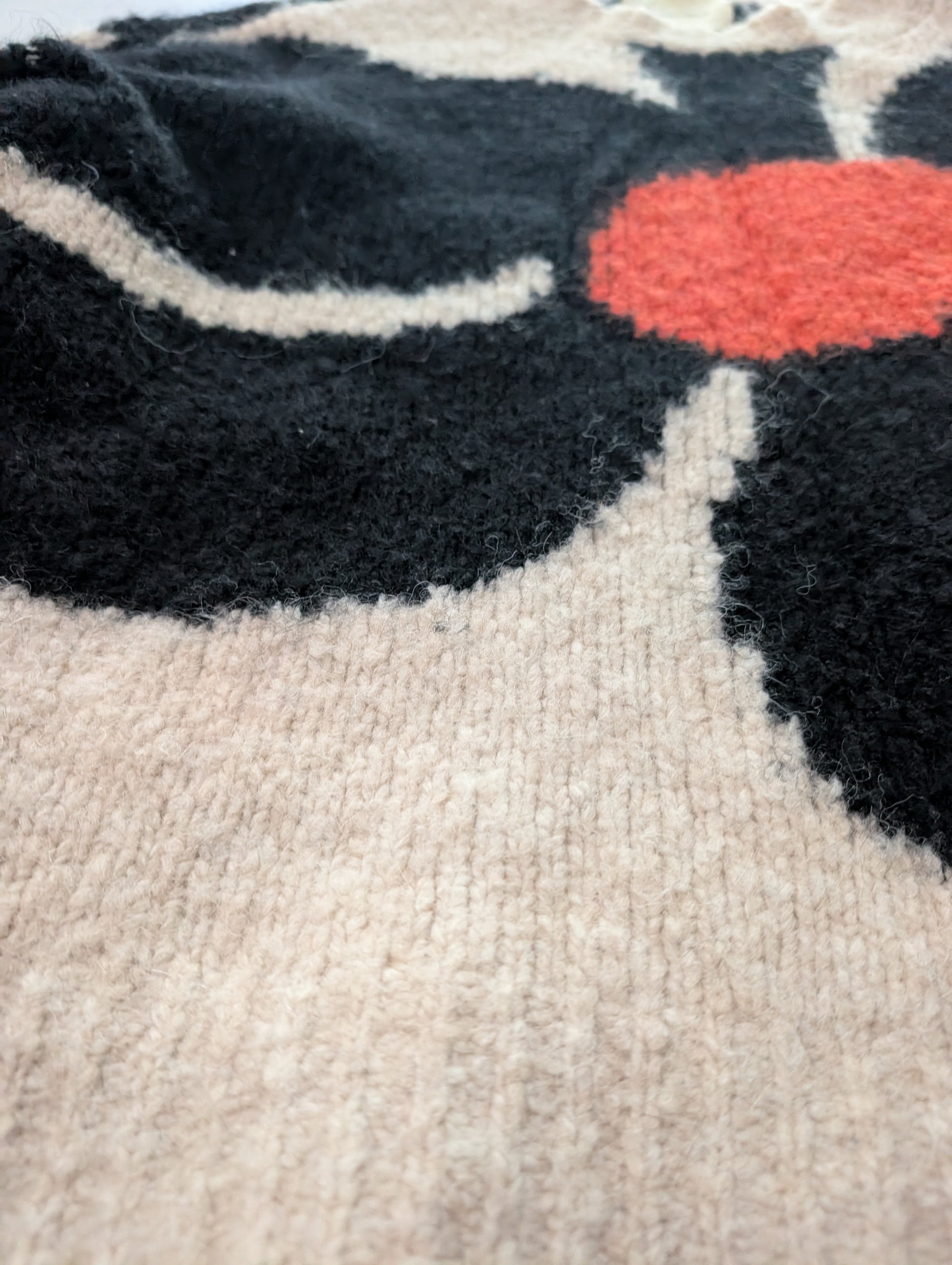 Paloma Wool Black &amp; Cream Floral Jacquard Knit Sweater