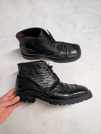 Prada Vintage Textured Leather Square-Toe Vibram Chukka Boots
