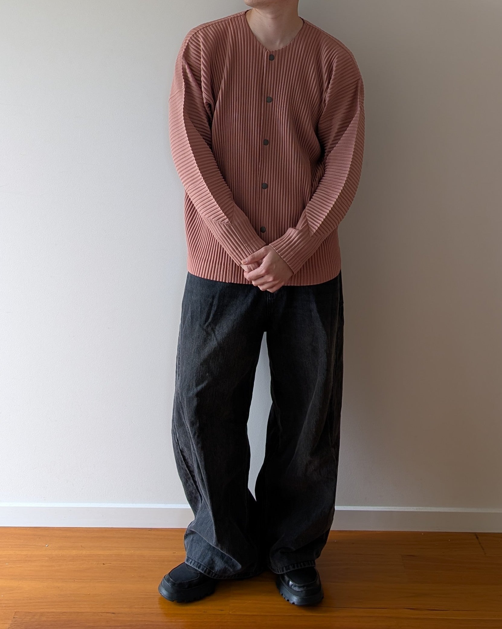 Homme Plissé Issey Miyake Pleated Jacket in Coral