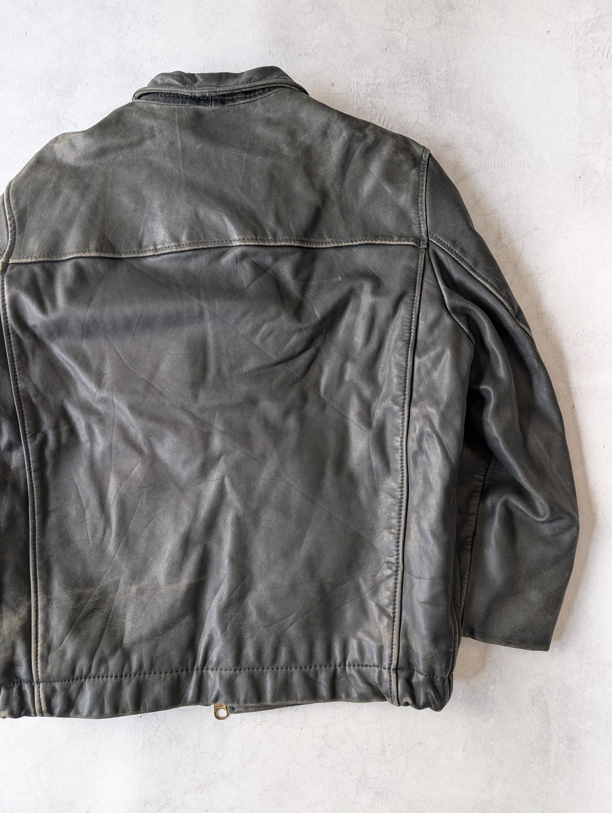 Vintage 1980s French Air Force Leather Pilot Jacket