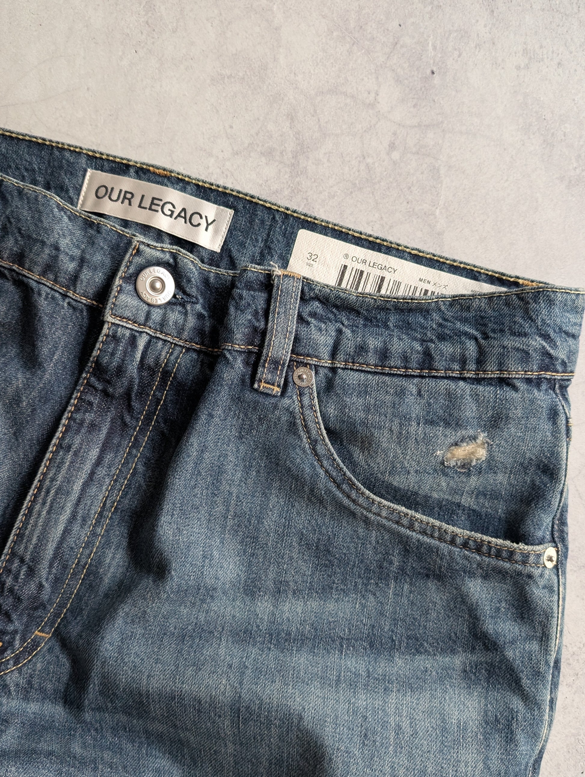 Our Legacy Vast Cut Faded Blue Denim Jeans