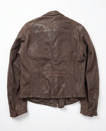 Emporio Armani Sashiko Leather Moto Jacket