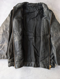 Vintage 1980s French Air Force Leather Pilot Jacket