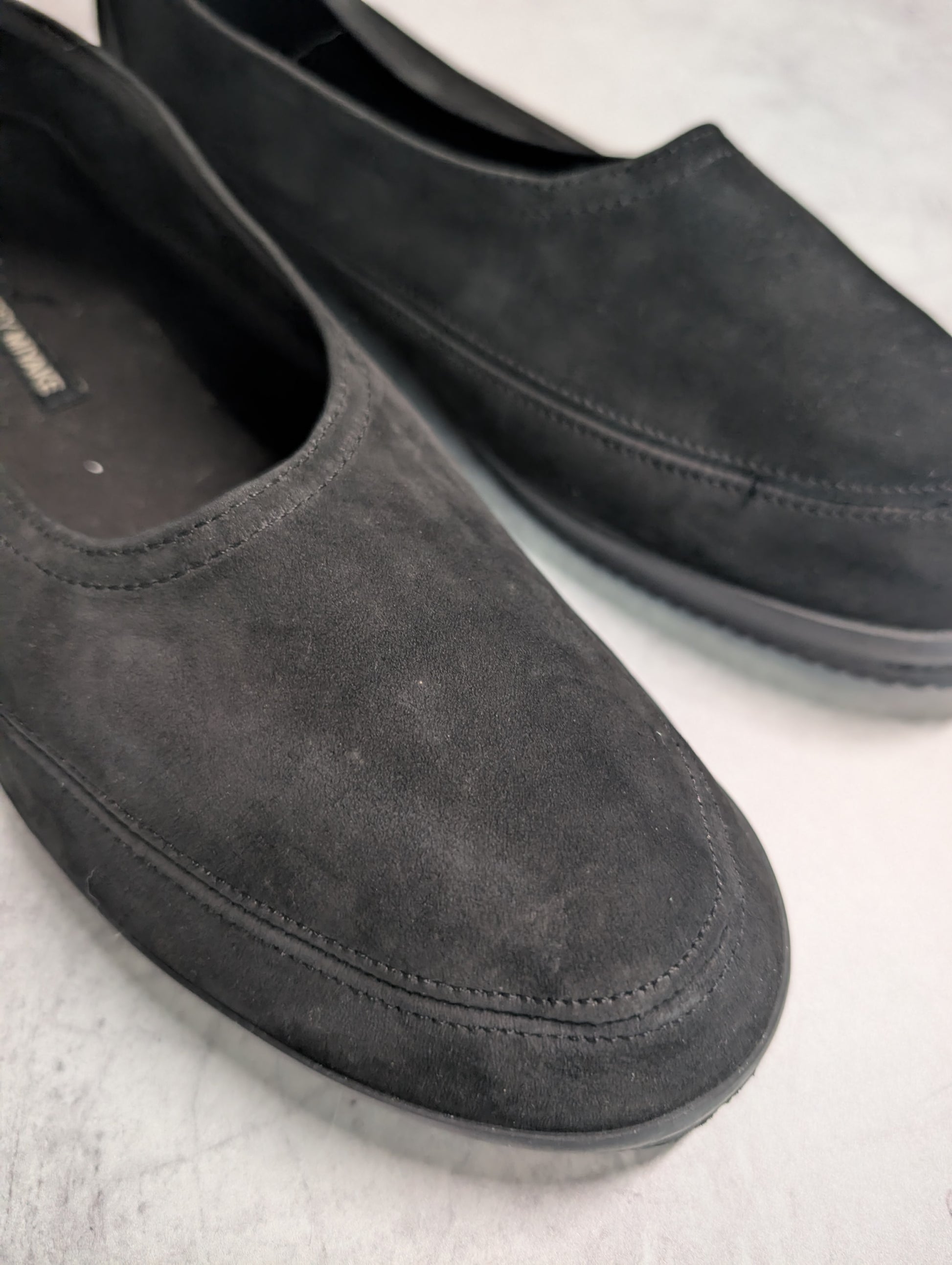Issey Miyake Archival Black Suede Slip-On Shoes