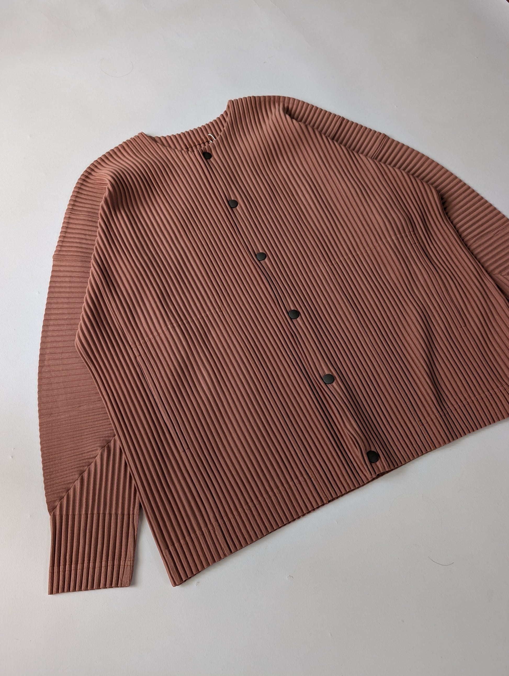 Homme Plissé Issey Miyake Pleated Jacket in Coral