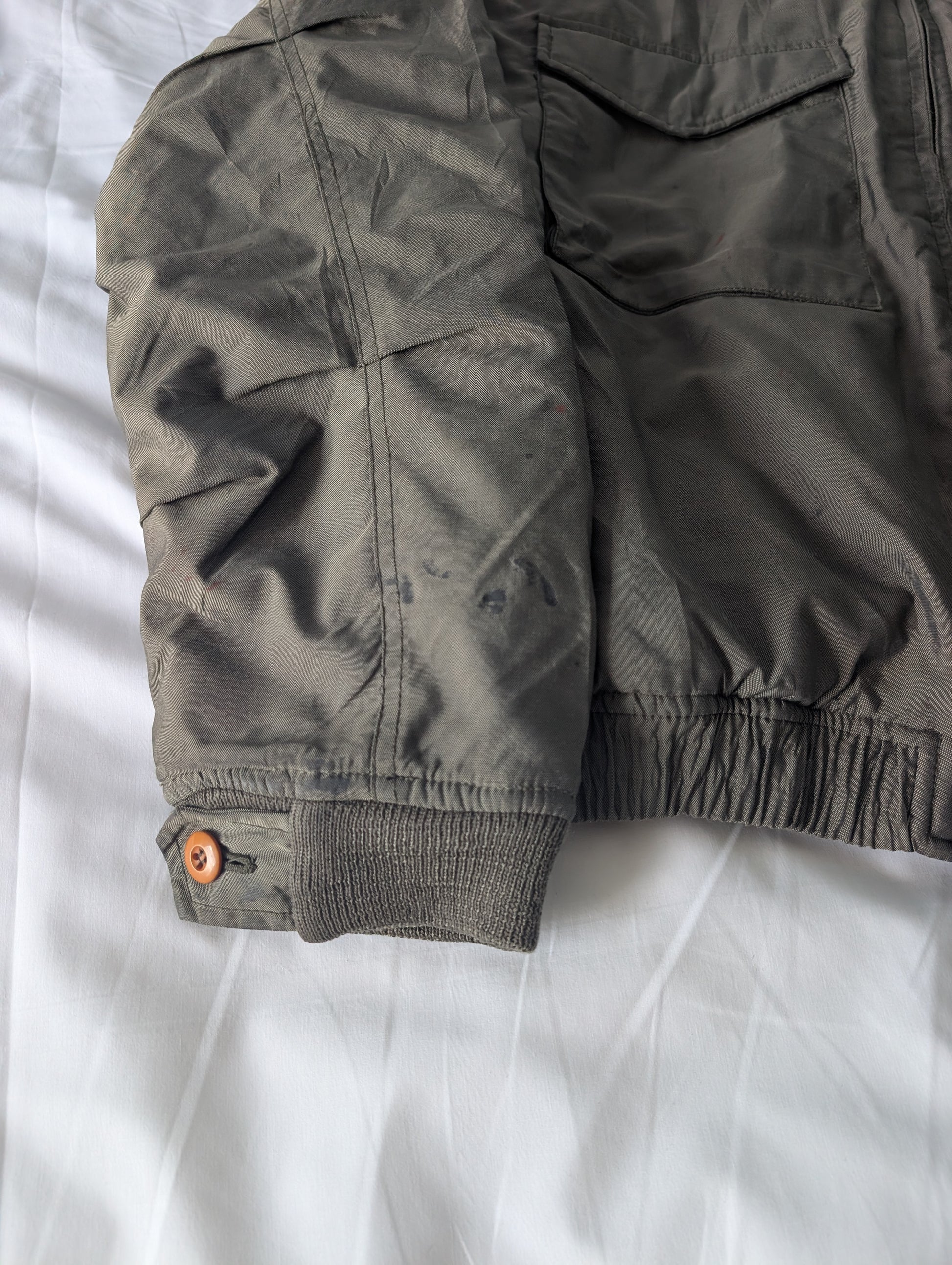 Vintage 90s USN WEP Padded Flight Jacket Olive XL
