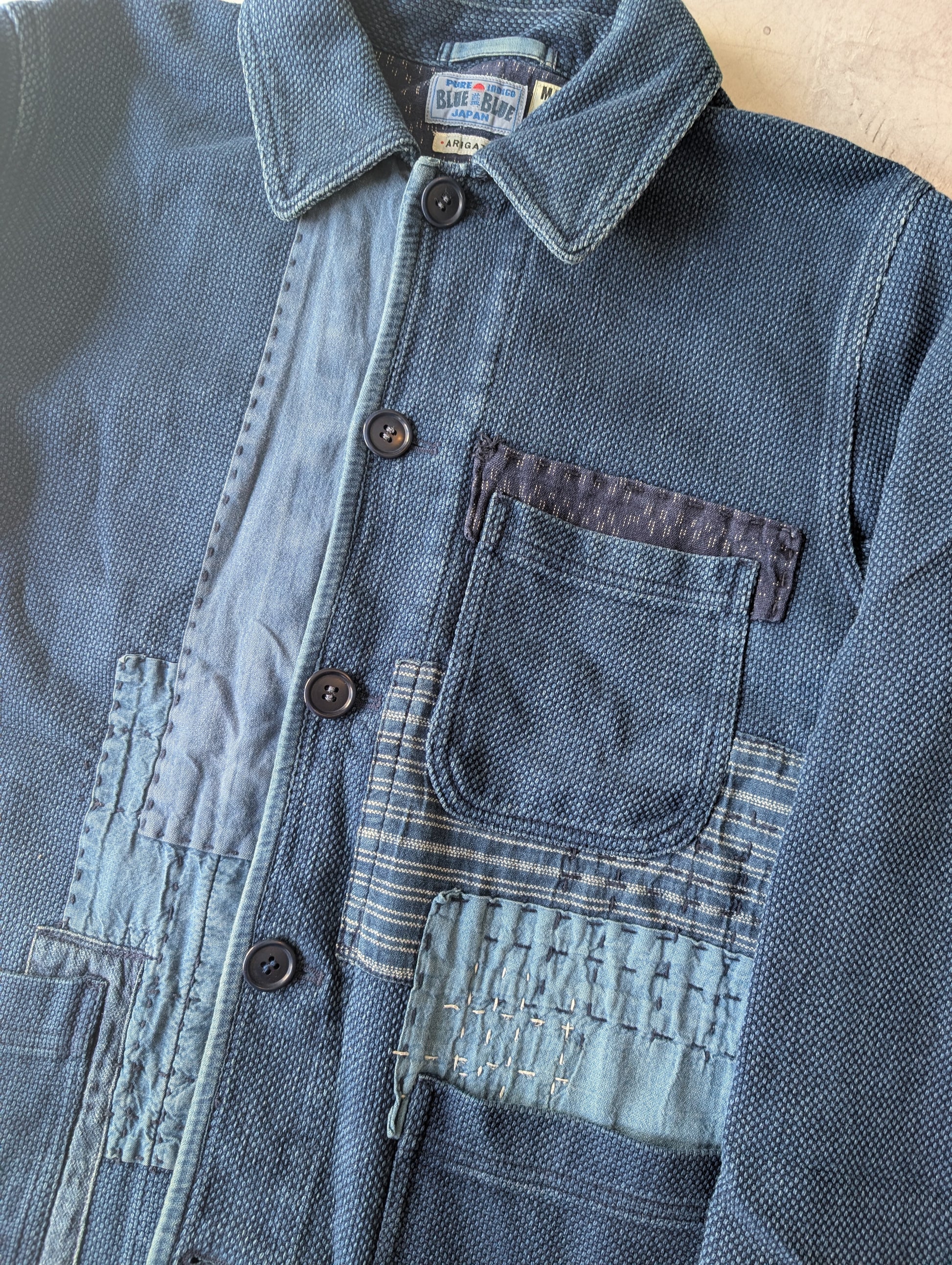Blue Blue Japan Indigo Sashiko Patchwork Jacket