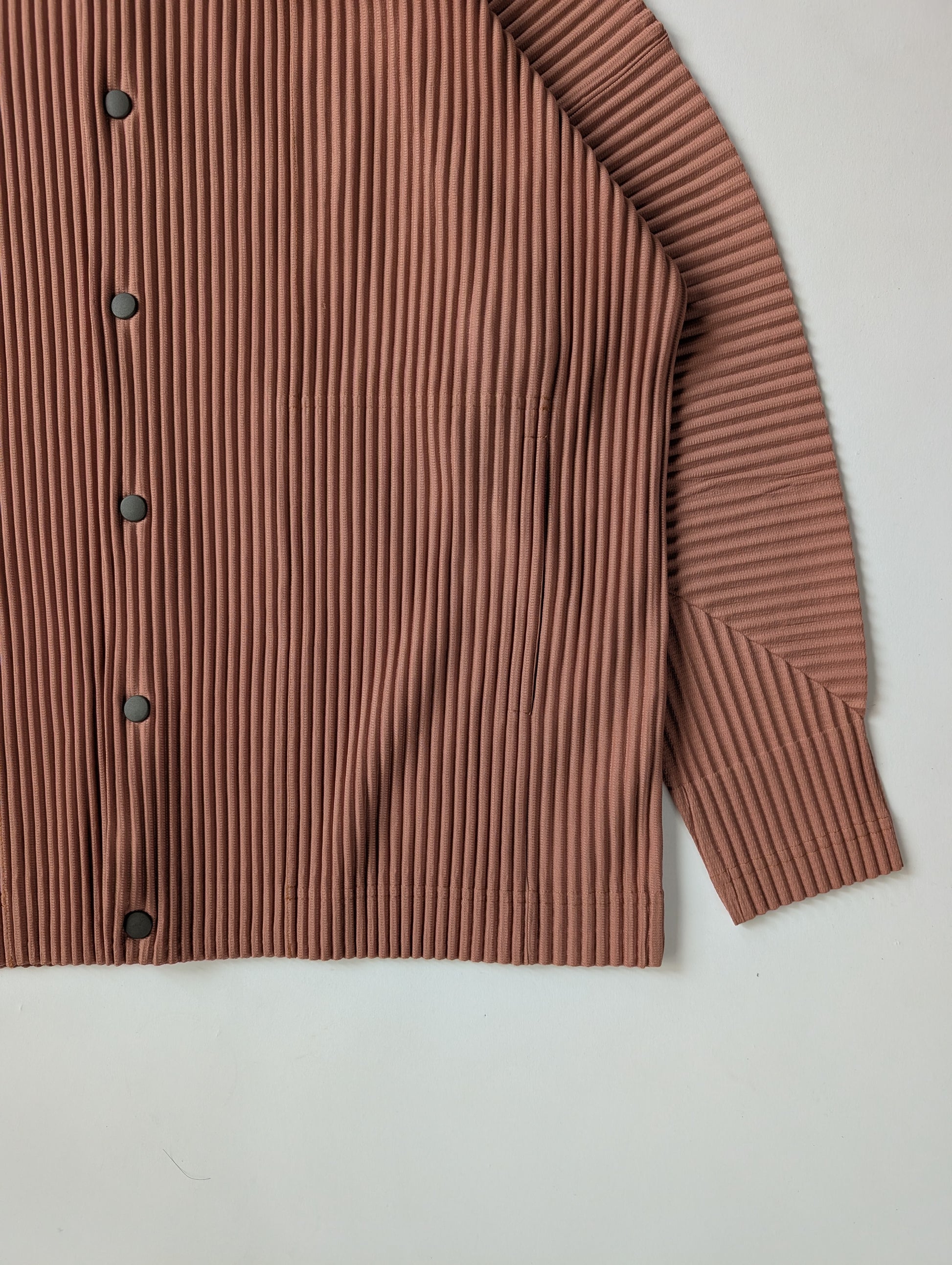 Homme Plissé Issey Miyake Pleated Jacket in Coral