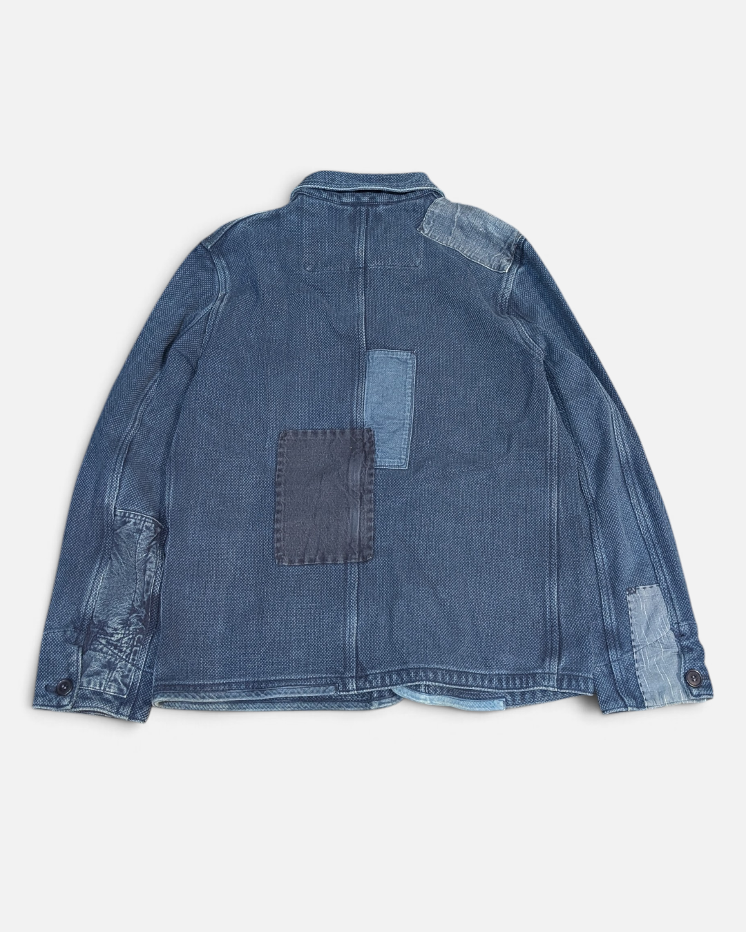 Blue Blue Japan Pure Indigo Sashiko Boro Patchwork Chore Jacket