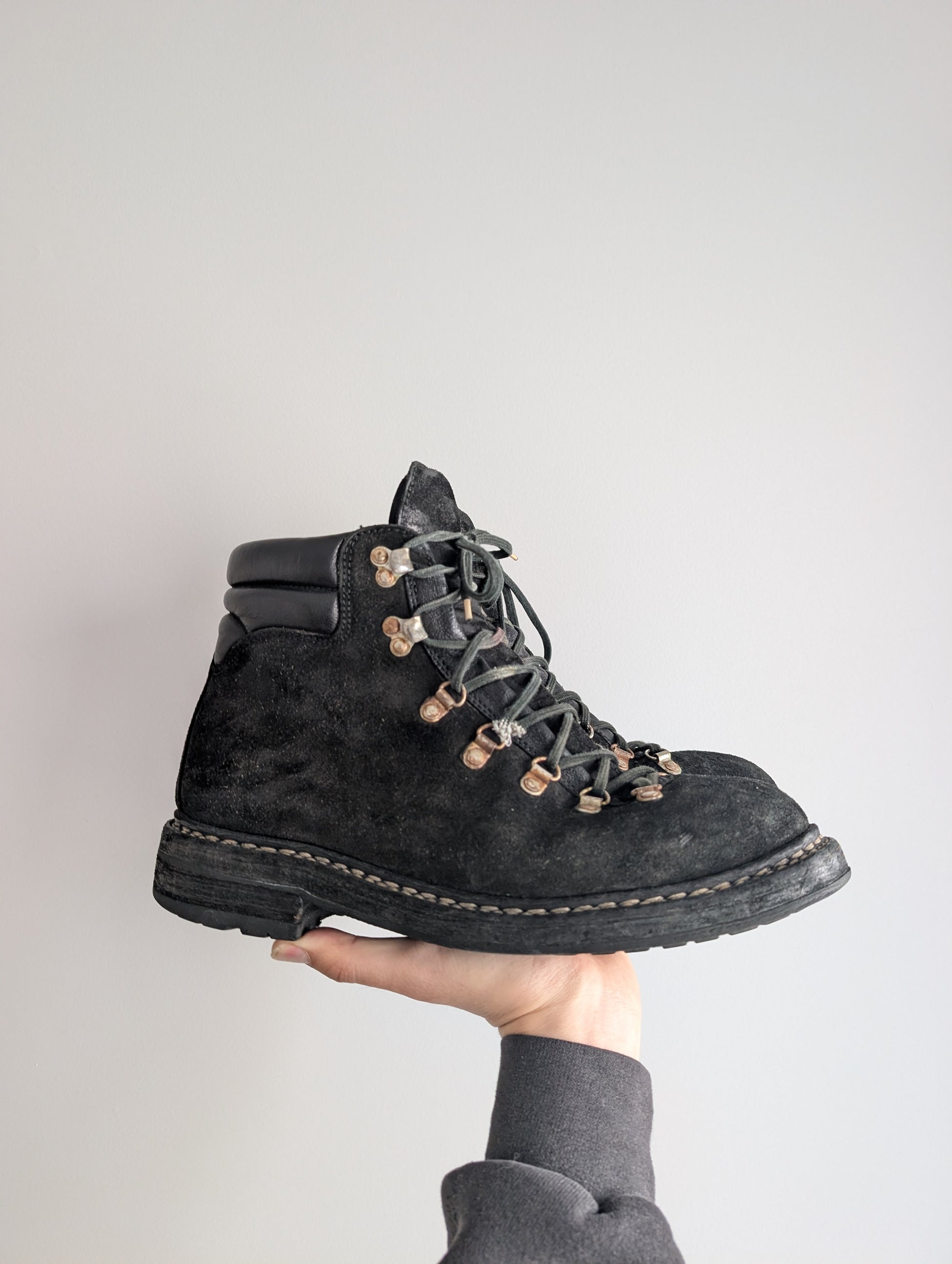 Guidi 19 Black Reverse Leather Hiking Boots