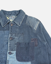 Blue Blue Japan Pure Indigo Sashiko Boro Patchwork Chore Jacket