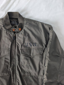 Vintage 90s USN WEP Padded Flight Jacket Olive XL