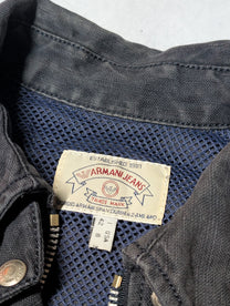 90's Armani Jeans Stone Washed Linen Blouson Jacket