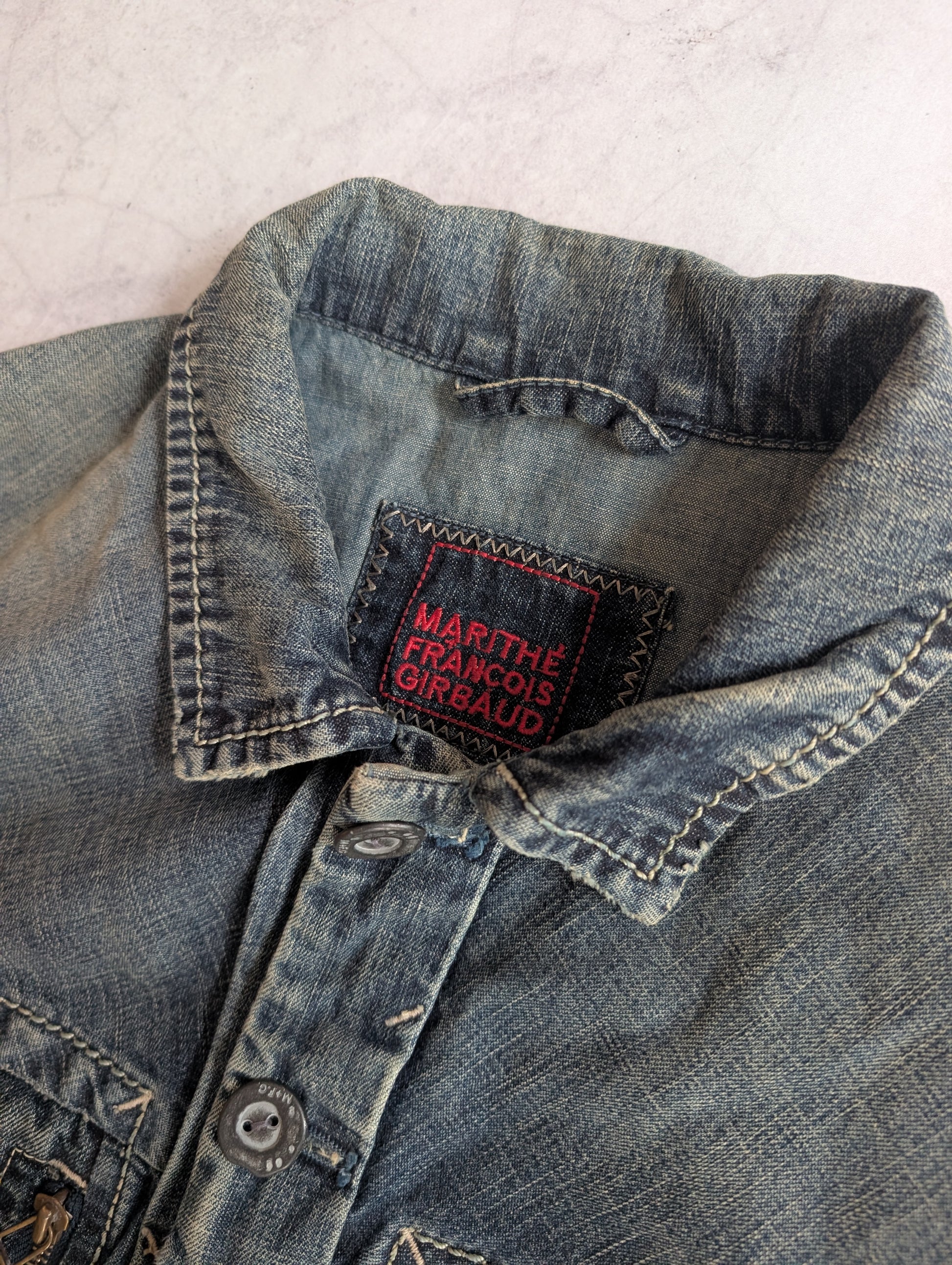 Marithé François Girbaud Washed Denim Trucker Jacket