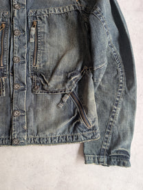 Marithé François Girbaud Washed Denim Trucker Jacket